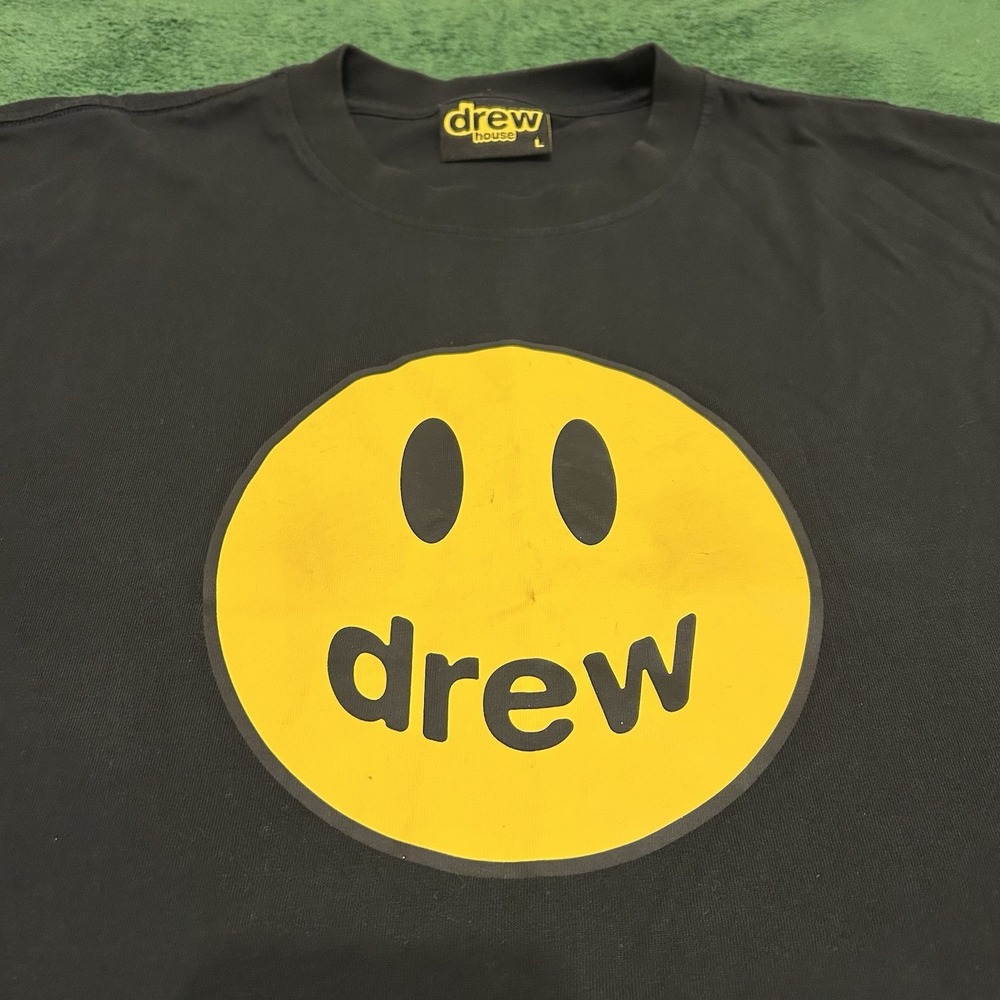 Justin Bieber Drew House Mascot Smiley Face T Shirt Size Large Black